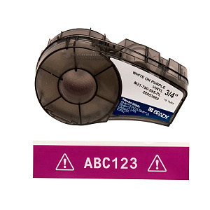 Картридж Brady M21-750-595, виниловая лента, белый шрифт, 6.4 м х 19.05 мм