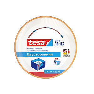 Лента двусторонняя tesa, полипропилен, 25 м x 38 мм