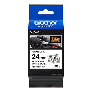 Картридж brother tze-fx251 с гибкой лентой 24 мм х 8 м, черный шрифт