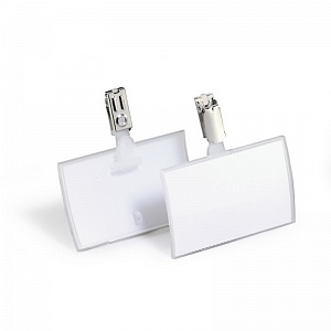 Бейдж с поворотным клипом защелкивающийся Durable, 54 х 90 мм, полипропилен