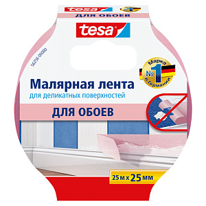 Лента малярная для деликатной поверхности tesa, 25 м x 25 мм