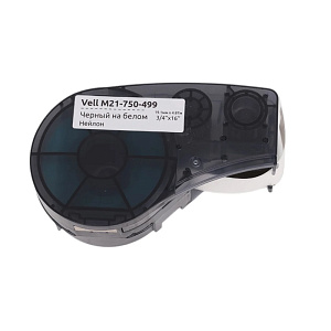Картридж Vell M21-750-499, нейлоновая лента, черный шрифт, 4.87 м x 19.1 мм