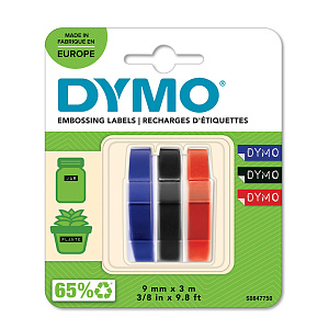 Лента для механических принтеров Dymo Omega, 3 м х 9 мм, 3 штуки, блистер