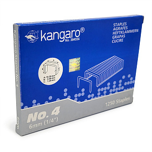 Скобы 4 - 6 мм для степлера Kangaro,1250 штук