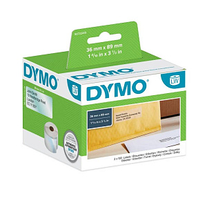 Этикетки адресные для принтеров Dymo Label Writer, прозрачные, 89 мм х 36 мм, 260 штук