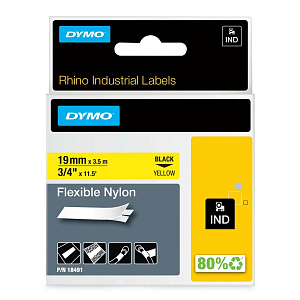 Картридж c нейлоновой лентой для принтеров Dymo Rhino, черный шрифт, 3.5 м х 19 мм