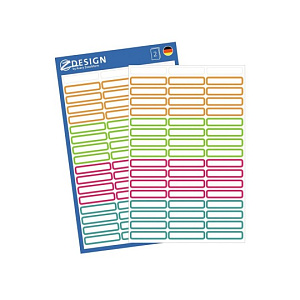 Этикетки для маркировки карандашей Avery Zweckform, ассорти, 31 x 6 мм, 51 штука на листе, 2 листа